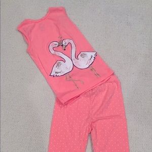 Carters pink flamingo pajama’s size 10